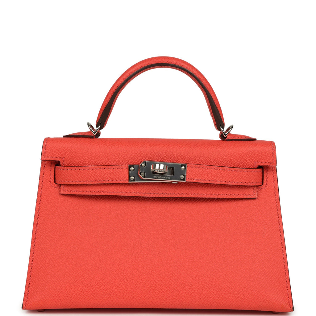 Hermes Kelly Sellier 20 Rose Texas Epsom Palladium Hardware