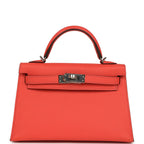 Hermes Kelly Sellier 20 Rose Texas Epsom Palladium Hardware