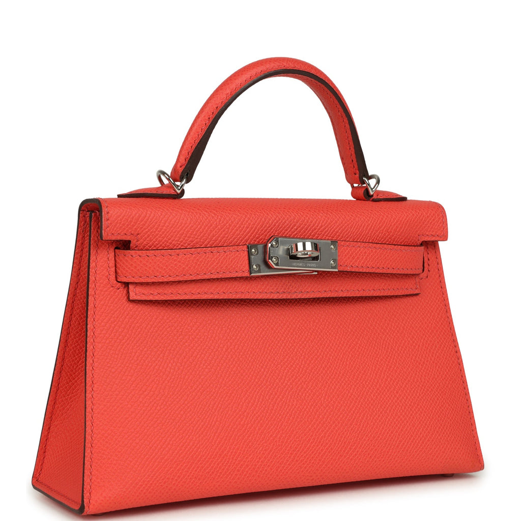Hermes Kelly Sellier 20 Rose Texas Epsom Palladium Hardware