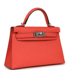 Hermes Kelly Sellier 20 Rose Texas Epsom Palladium Hardware