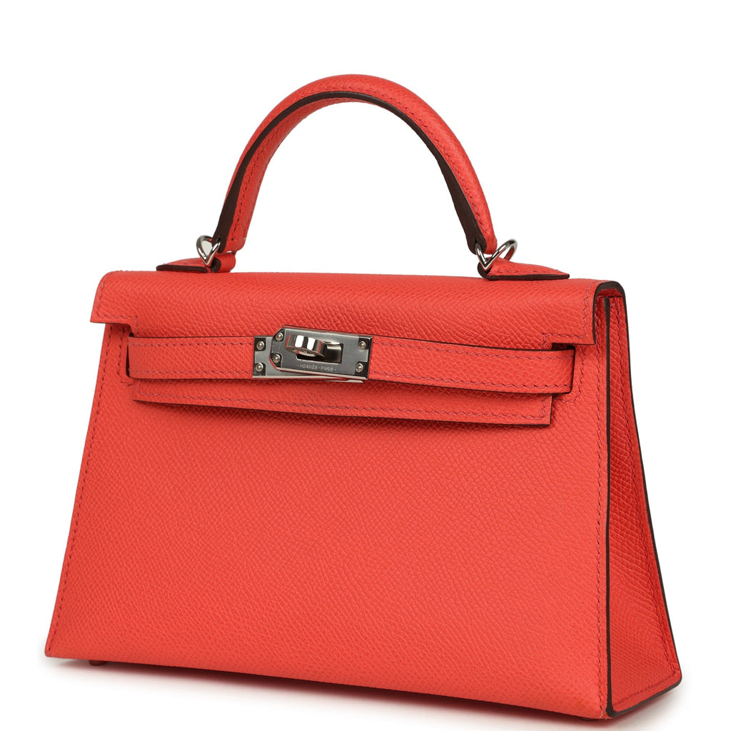 Hermes Kelly Sellier 20 Rose Texas Epsom Palladium Hardware