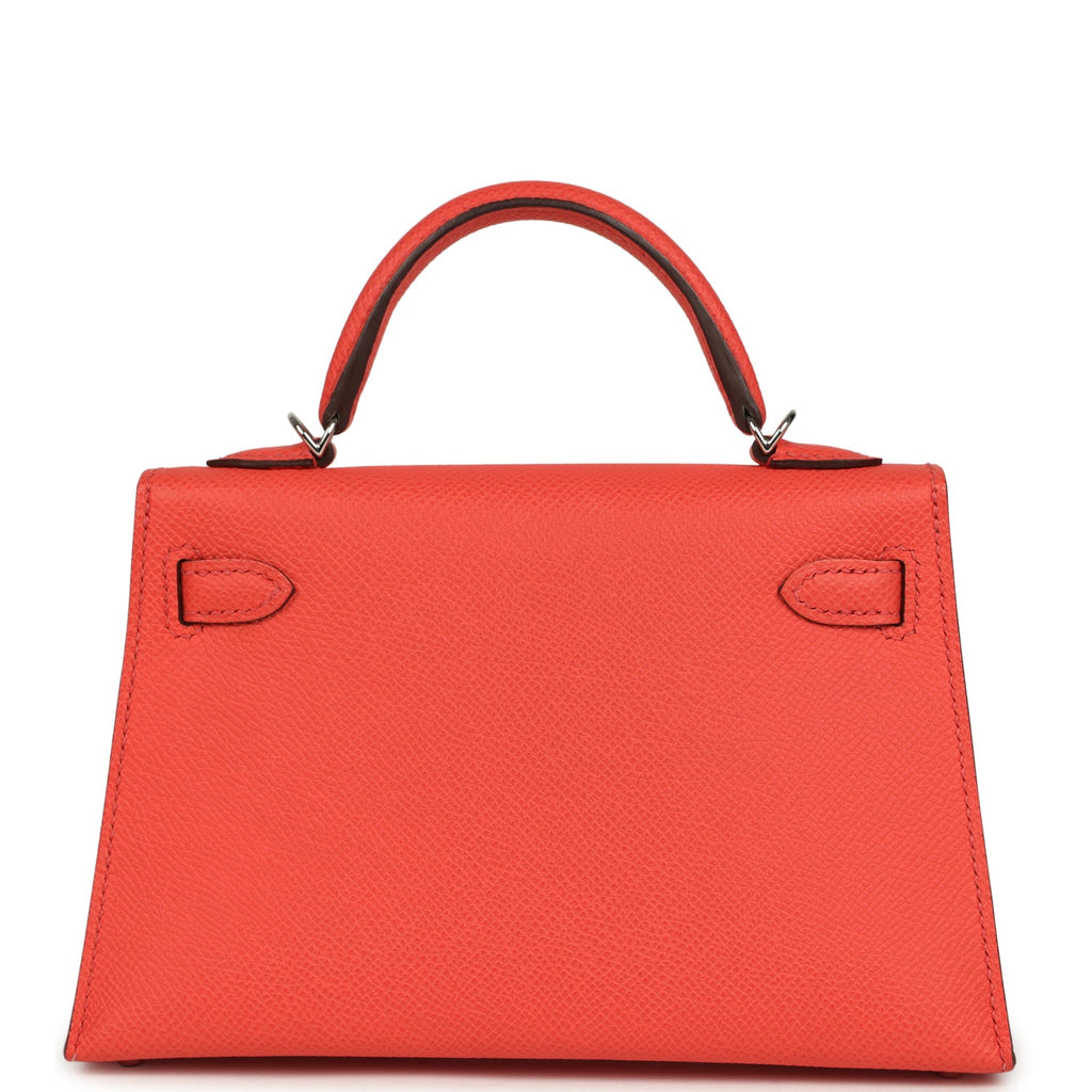 Hermes Kelly Sellier 20 Rose Texas Epsom Palladium Hardware