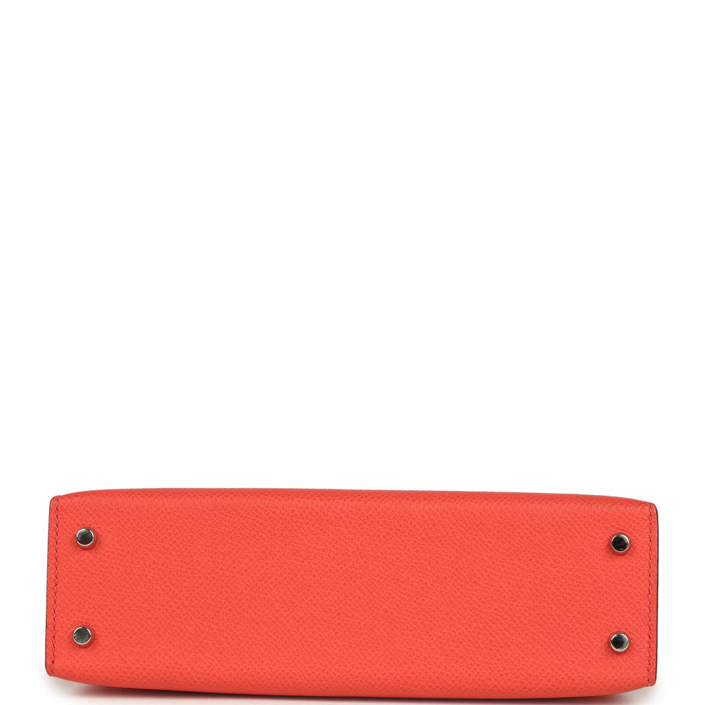 Hermes Kelly Sellier 20 Rose Texas Epsom Palladium Hardware