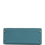 Hermes Kelly Sellier 28 Blue Jean Epsom Gold Hardware
