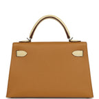 Hermes Kelly Sellier 20 Sesame Madame and Vanille Matte Alligator Touch Palladium Hardware