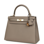 Hermes Kelly Sellier 28 Gris Asphalt Epsom Gold Hardware