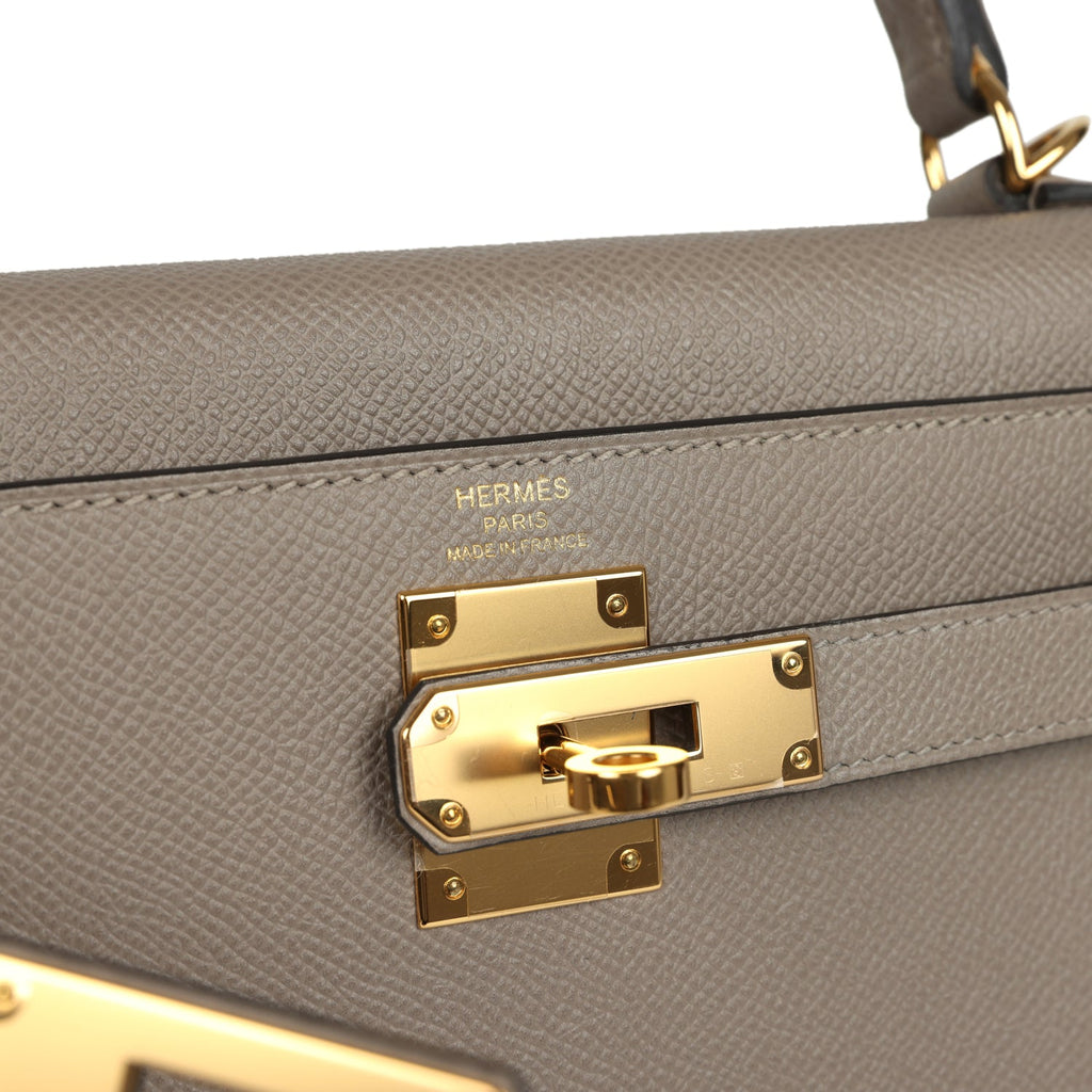 Hermes Kelly Sellier 28 Gris Asphalt Epsom Gold Hardware