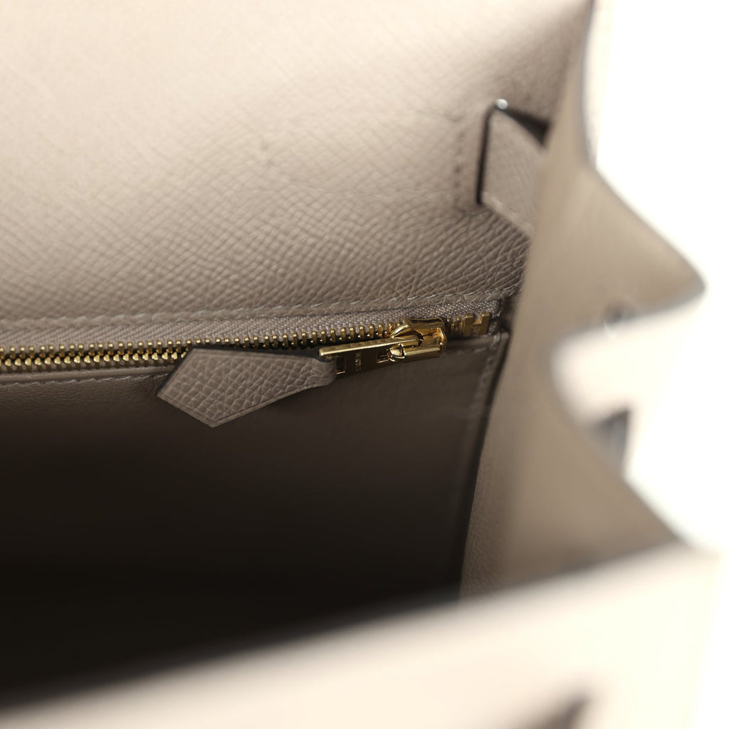 Hermes Kelly Sellier 28 Gris Asphalt Epsom Gold Hardware