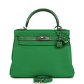 Hermes Kelly Retourne 28 Bambou Togo and Shiny Niloticus Crocodile Touch Palladium Hardware