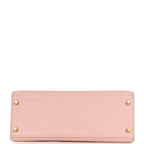 Hermes Special Order (HSS) Kelly Sellier 28 Rose Sakura and Etoupe Chevre Gold Hardware