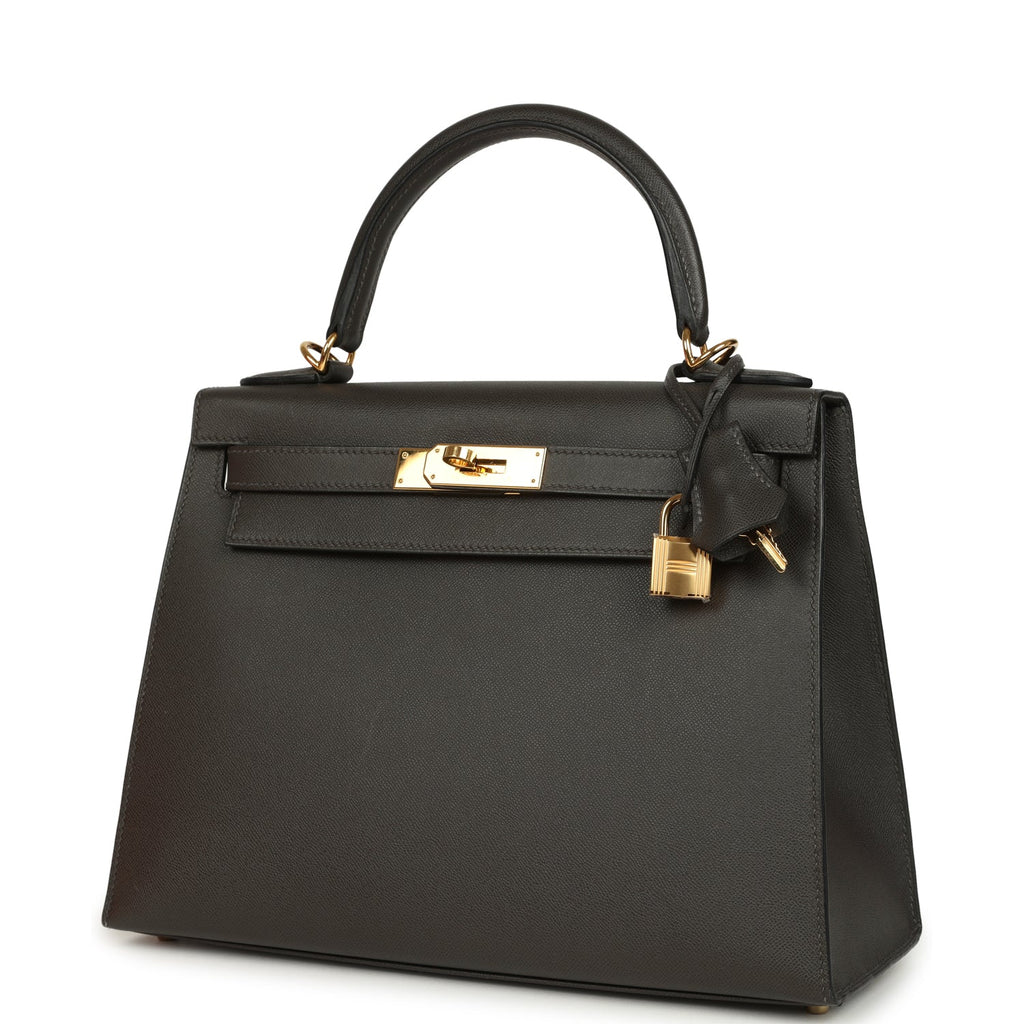 Hermes Kelly Sellier 28 Graphite Madame Gold Hardware