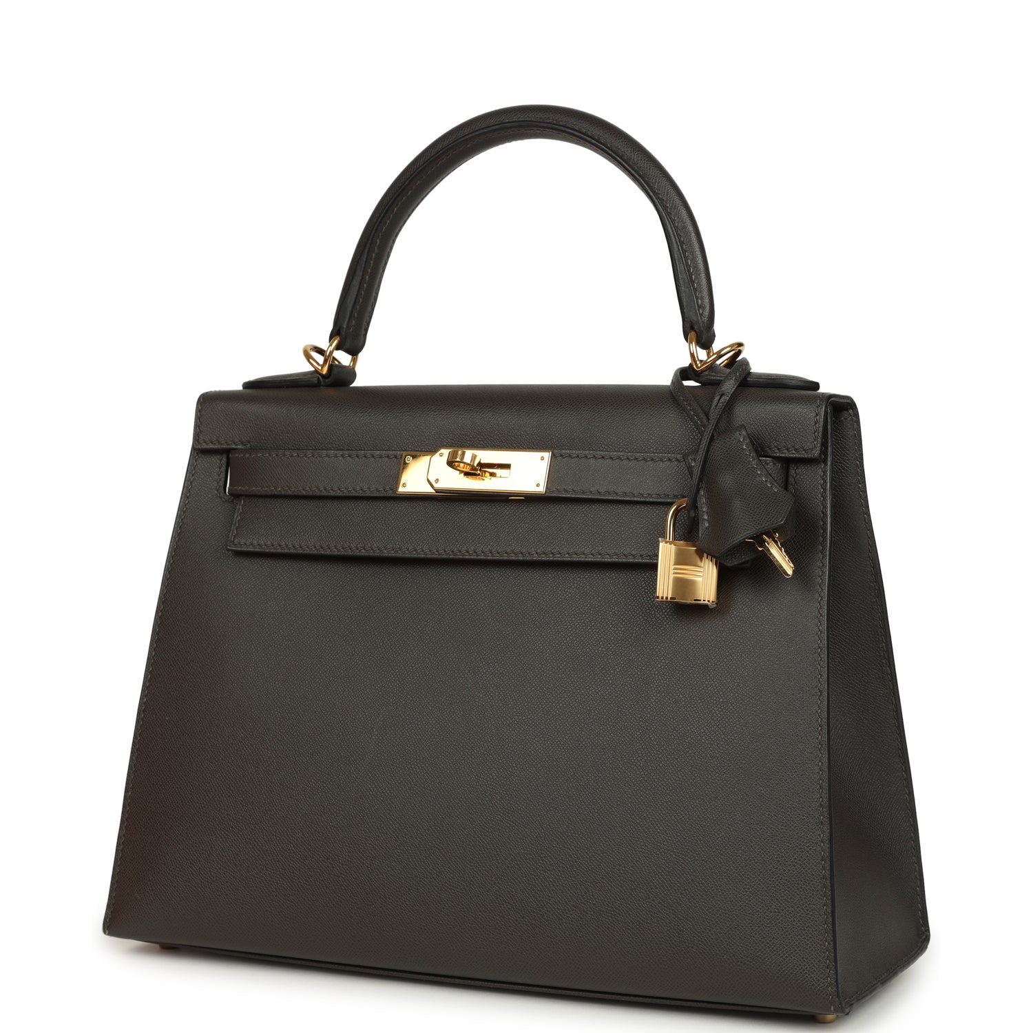 Hermes Kelly Sellier 28 Graphite Madame Gold Hardware