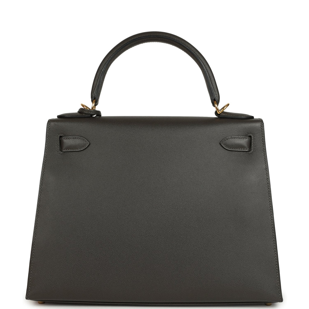Hermes Kelly Sellier 28 Graphite Madame Gold Hardware