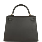 Hermes Kelly Sellier 28 Graphite Madame Gold Hardware