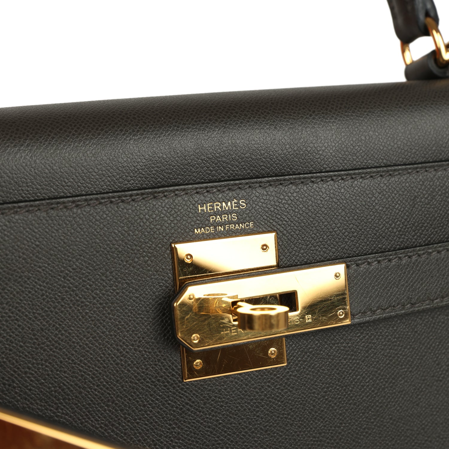 Hermes Kelly Sellier 28 Graphite Madame Gold Hardware