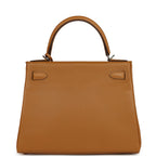 Hermes Kelly Retourne 28 Caramel Verso Evercolor Palladium Hardware