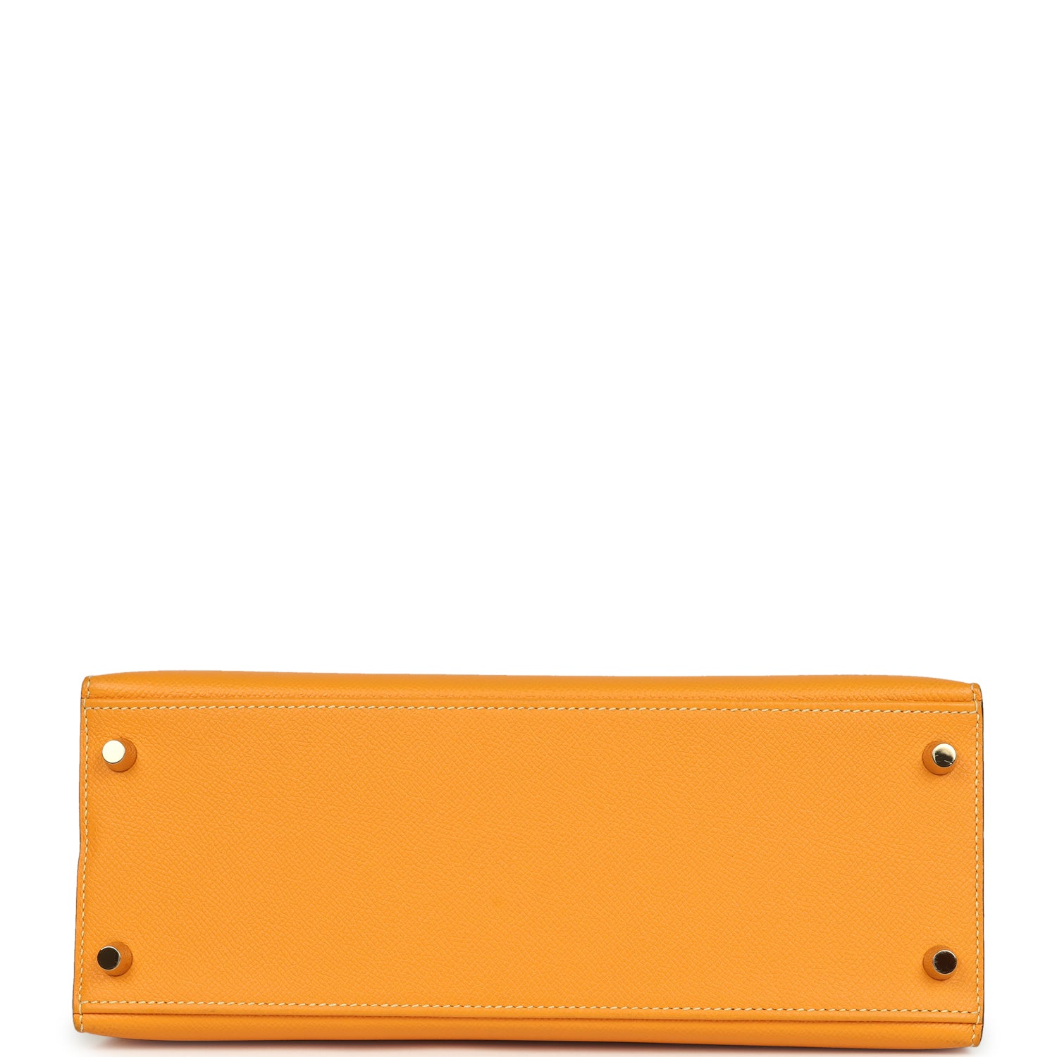 Hermes Special Order (HSS) Kelly Sellier 28 Jaune Ambre and Etoupe Epsom Brushed Gold Hardware