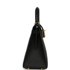 Hermes Kelly Sellier 28 Black Epsom Gold Hardware