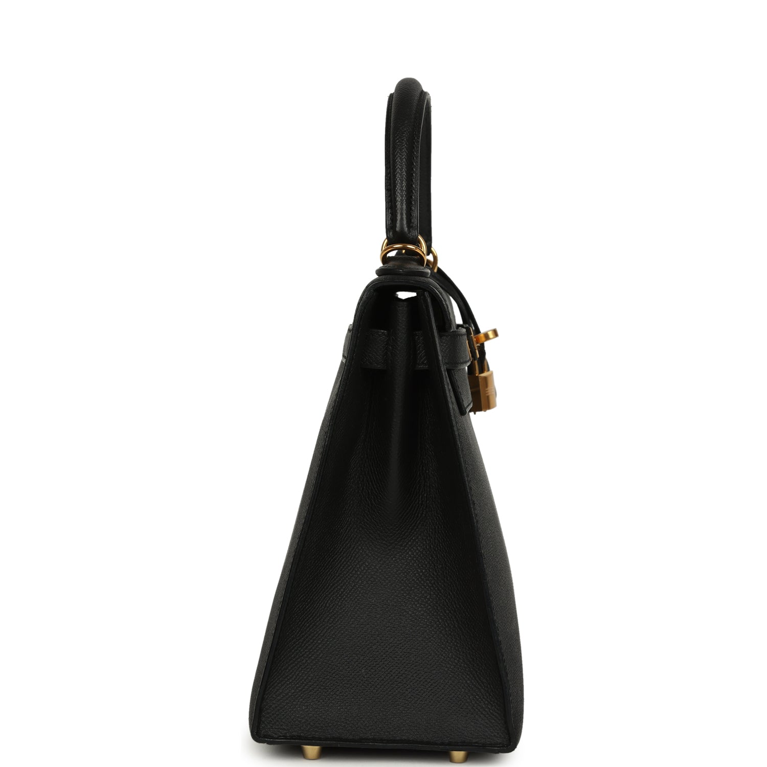 Hermes Kelly Sellier 28 Black Epsom Gold Hardware