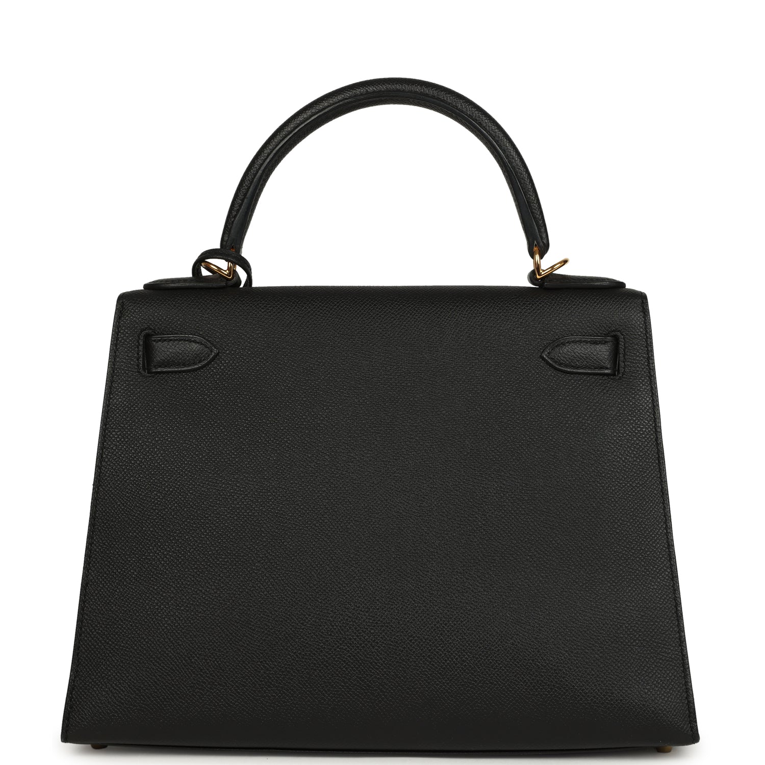 Hermes Kelly Sellier 28 Black Epsom Gold Hardware