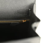 Hermes Kelly Sellier 28 Black Epsom Gold Hardware