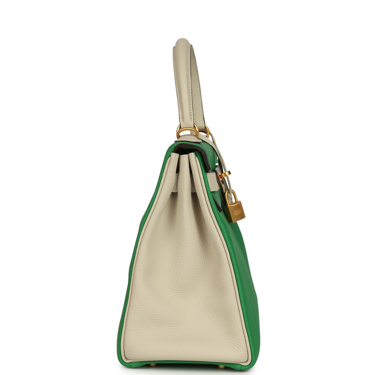 Hermes Special Order (HSS) Kelly Retourne 28 Bambou and Craie Togo Brushed Gold Hardware