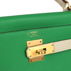 Hermes Special Order (HSS) Kelly Retourne 28 Bambou and Craie Togo Brushed Gold Hardware
