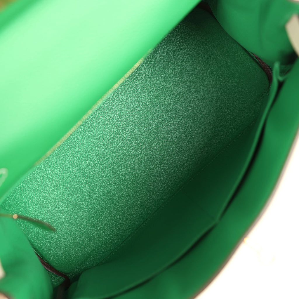Hermes Special Order (HSS) Kelly Retourne 28 Bambou and Craie Togo Brushed Gold Hardware