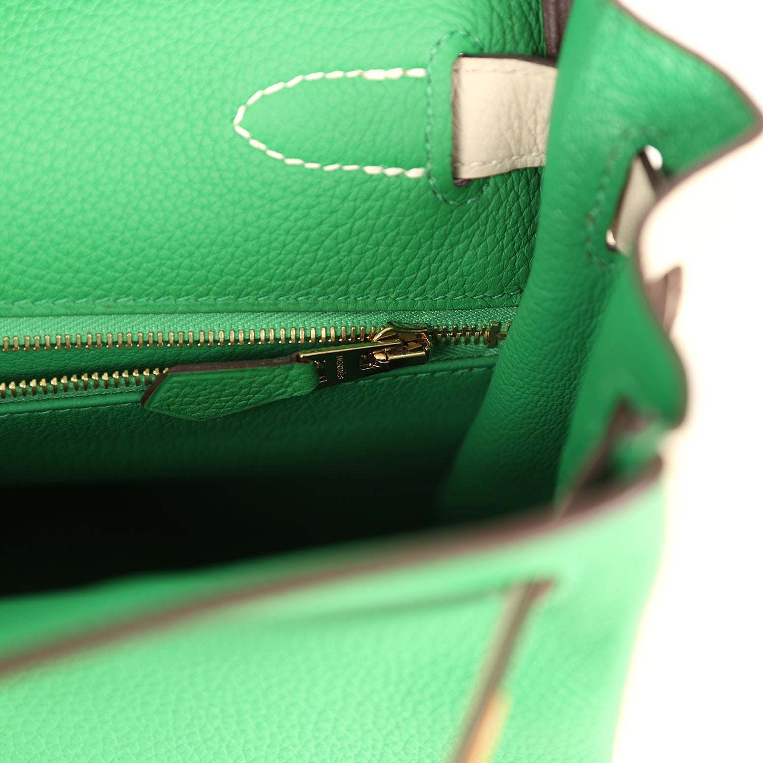 Hermes Special Order (HSS) Kelly Retourne 28 Bambou and Craie Togo Brushed Gold Hardware