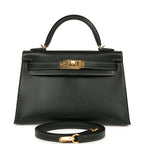 Hermes Kelly Sellier 20 Vert Fonce Box Gold Hardware