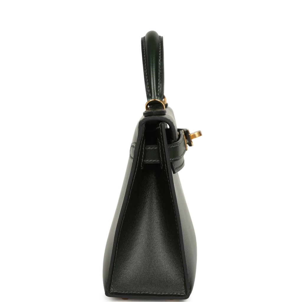 Hermes Kelly Sellier 20 Vert Fonce Box Gold Hardware