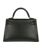Hermes Kelly Sellier 20 Vert Fonce Box Gold Hardware