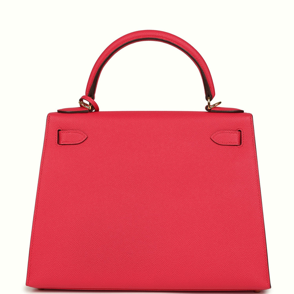 Hermes Kelly Sellier 28 Rose Extreme Epsom Gold Hardware