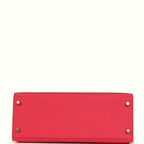 Hermes Kelly Sellier 28 Rose Extreme Epsom Gold Hardware