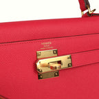 Hermes Kelly Sellier 28 Rose Extreme Epsom Gold Hardware
