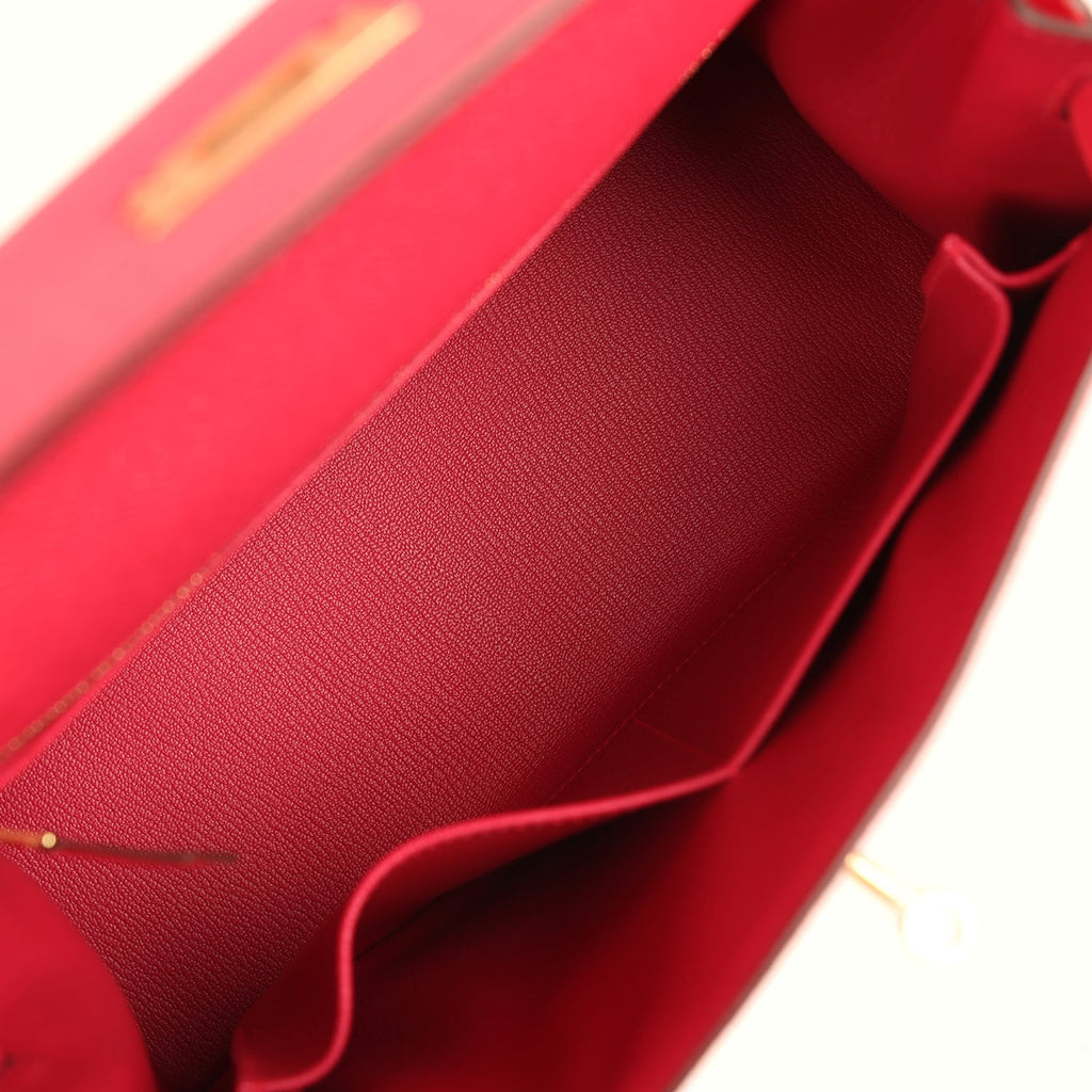 Hermes Kelly Sellier 28 Rose Extreme Epsom Gold Hardware