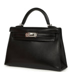 Hermes Kelly Sellier 20 Black Box Palladium Hardware