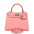 Hermes Kelly Sellier 25 Rose Confetti Epsom Palladium Hardware