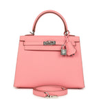 Hermes Kelly Sellier 25 Rose Confetti Epsom Palladium Hardware