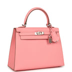 Hermes Kelly Sellier 25 Rose Confetti Epsom Palladium Hardware