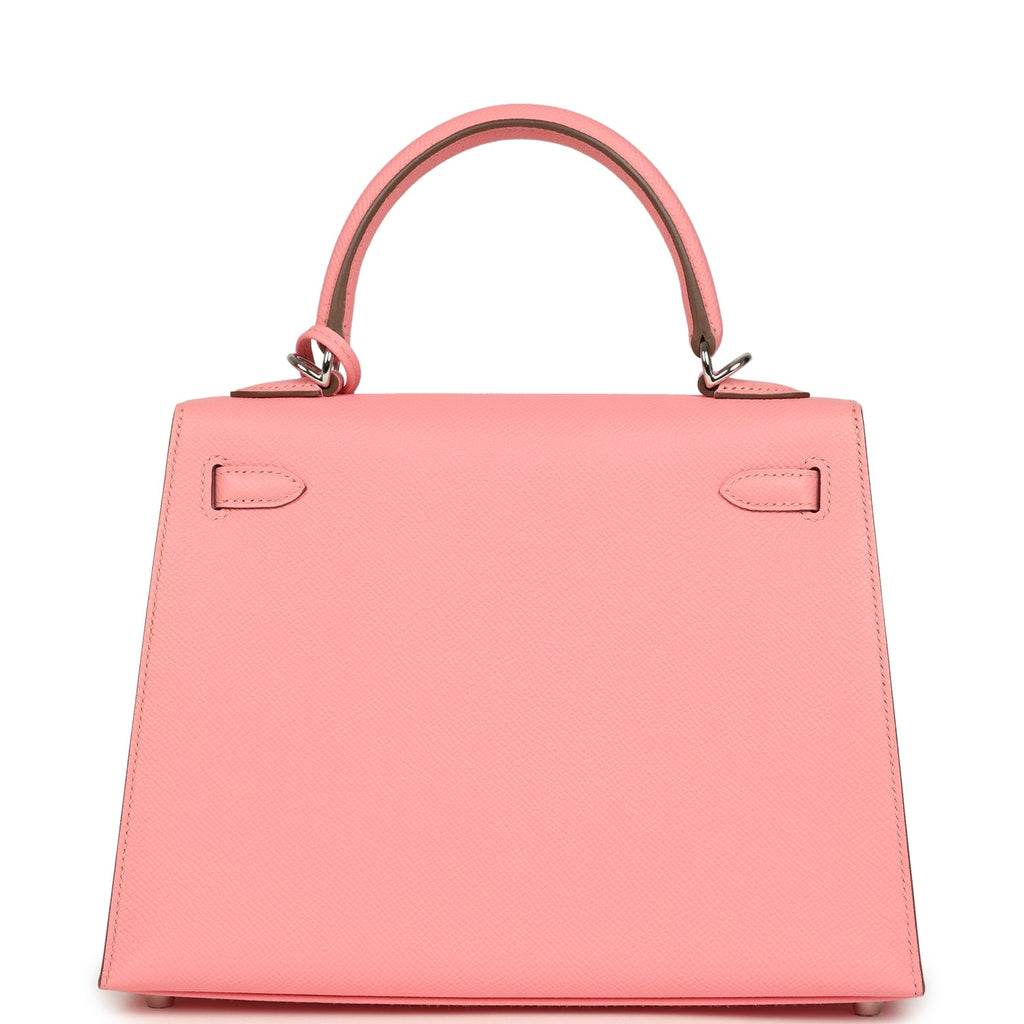 Hermes Kelly Sellier 25 Rose Confetti Epsom Palladium Hardware