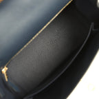 Hermes Kelly Sellier 25 Bleu Indigo Epsom Gold Hardware