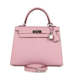 Hermes Kelly Sellier 25 Mauve Sylvestre Epsom Palladium Hardware