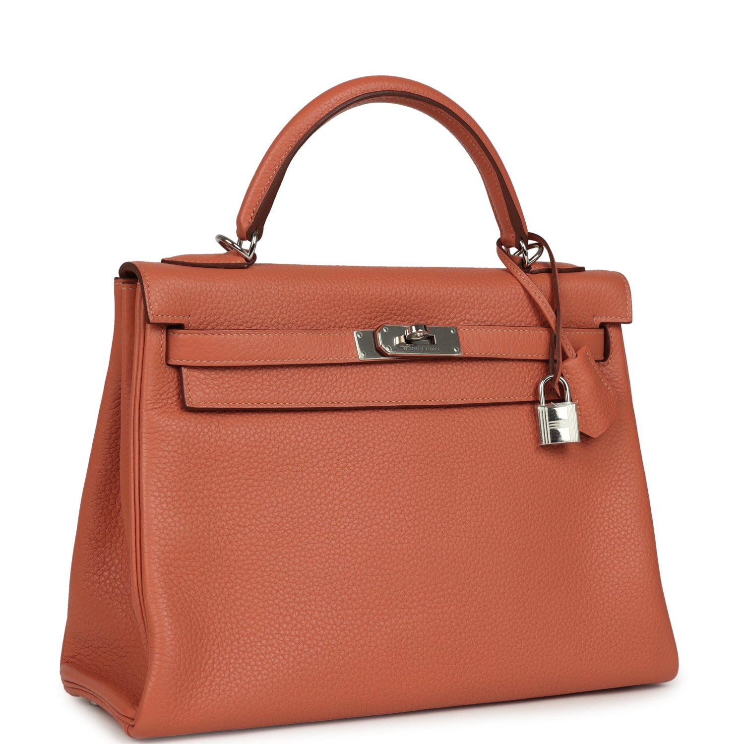 Hermes Kelly Retourne 32 Rose Tea Clemence Palladium Hardware