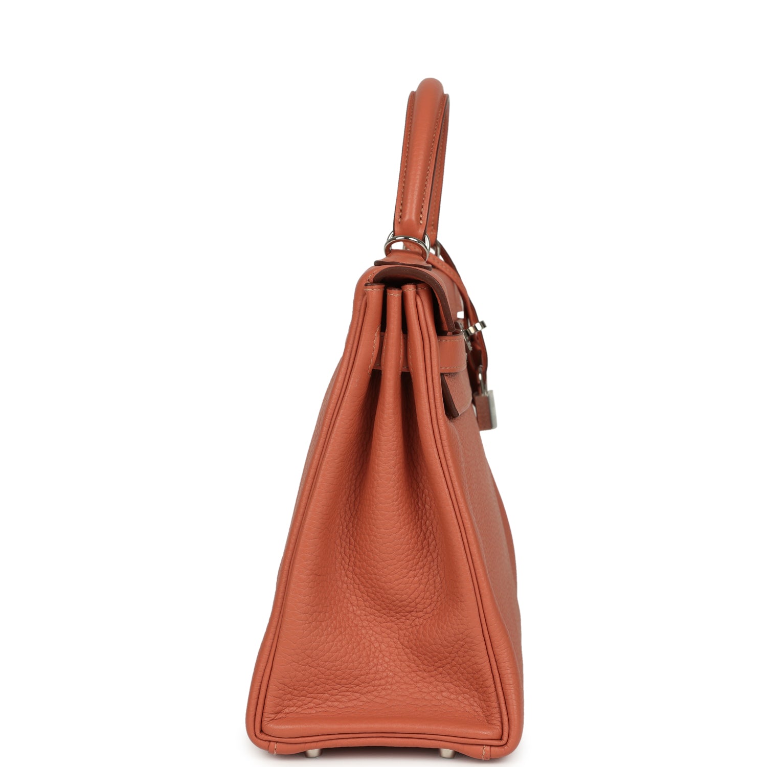 Hermes Kelly Retourne 32 Rose Tea Clemence Palladium Hardware