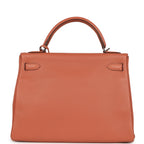 Hermes Kelly Retourne 32 Rose Tea Clemence Palladium Hardware