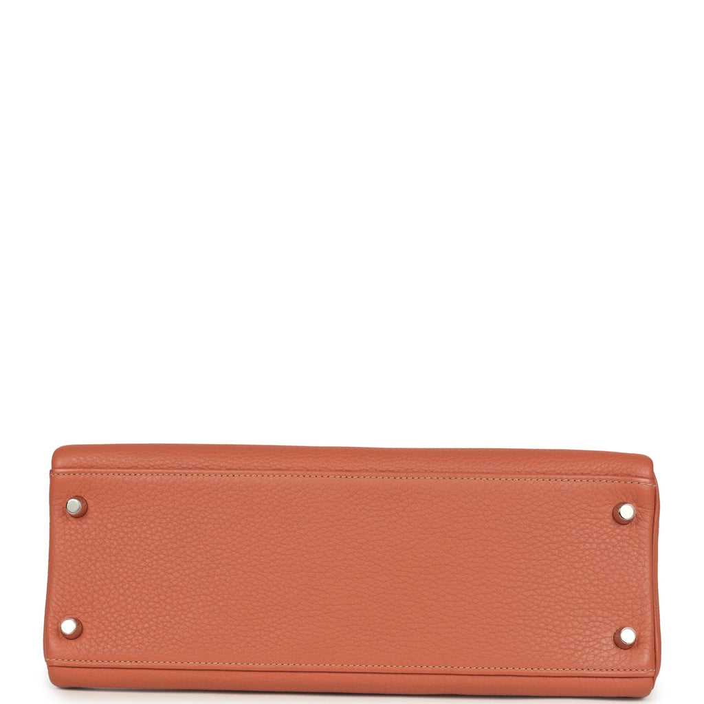 Hermes Kelly Retourne 32 Rose Tea Clemence Palladium Hardware