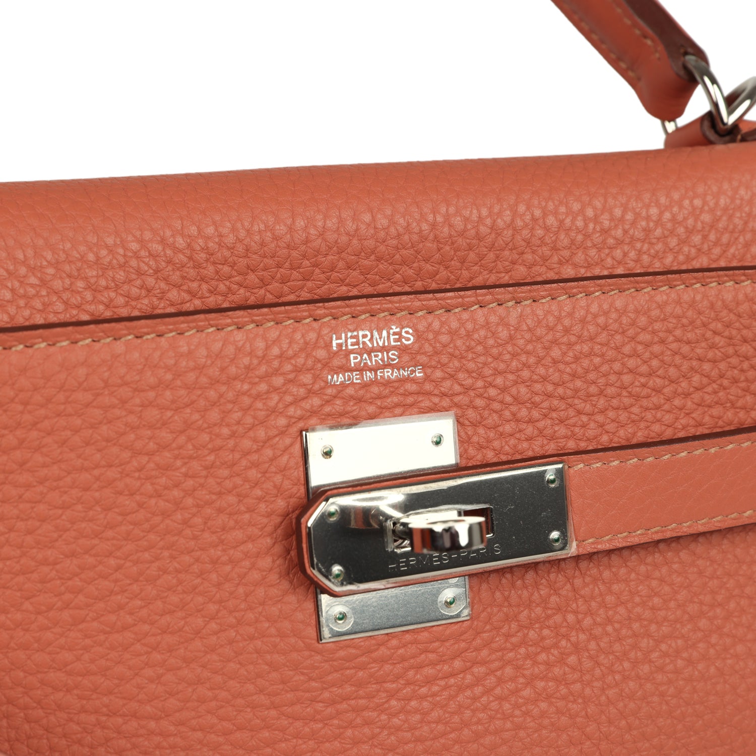 Hermes Kelly Retourne 32 Rose Tea Clemence Palladium Hardware