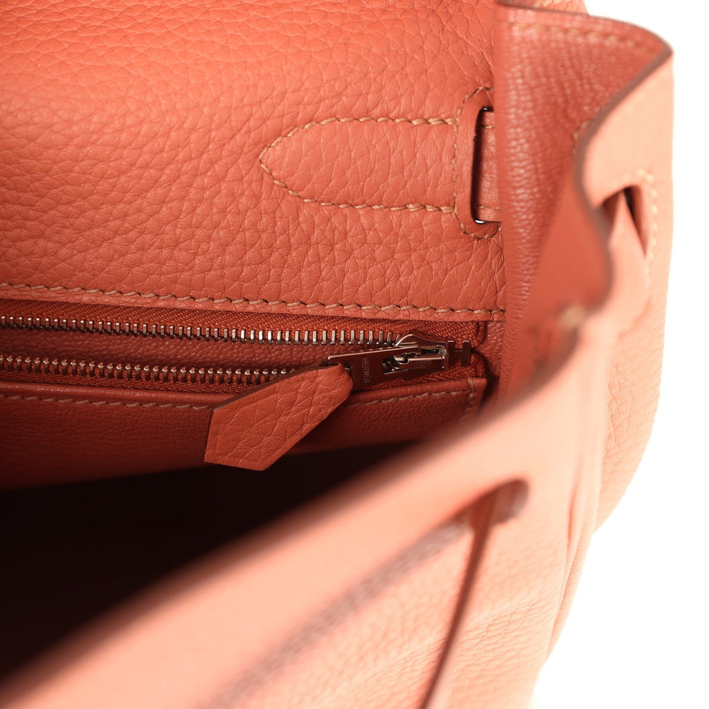 Hermes Kelly Retourne 32 Rose Tea Clemence Palladium Hardware