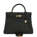 Hermes Kelly Retourne 35 Black Togo Gold Hardware